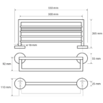 OMEGA Držiak uterákov s hrazdou – 500 mm v2